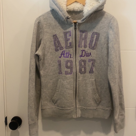 💥3/$20💥 Aeropostale gray zip up hoodie size large - Picture 9 of 13
